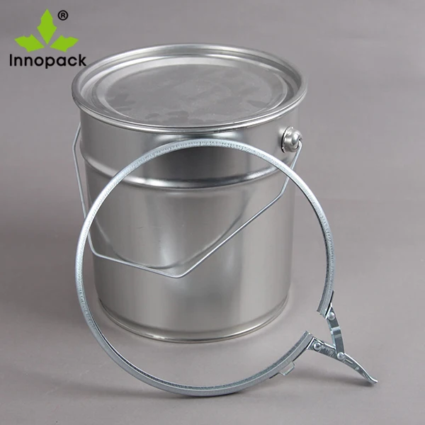 10 Liter Black Tin Bucket,Can With Hoop Ring Clamp Lock For Paint Ink