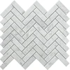 Bianco carrara white marble herringbone marble mosaic stone backsplash tile