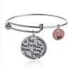 Trendy Kind Free True Brave Strong Peace Compassionate Happy Thankful Charm Expandable Bracelet
