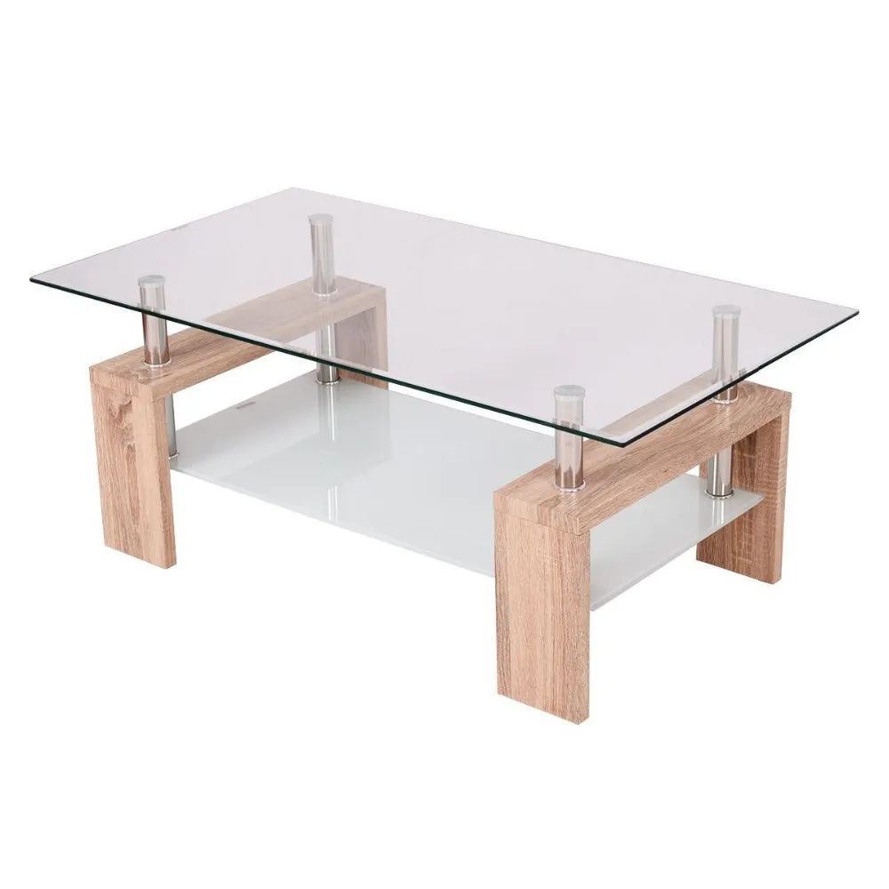 Modern Black Painted Glass Center Table Living Room Furniture Coffee