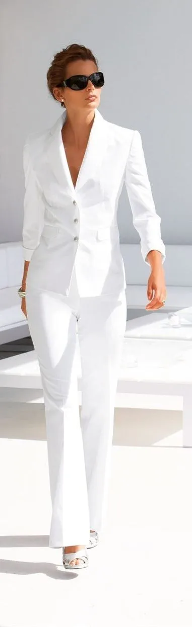 designer white suit ladies