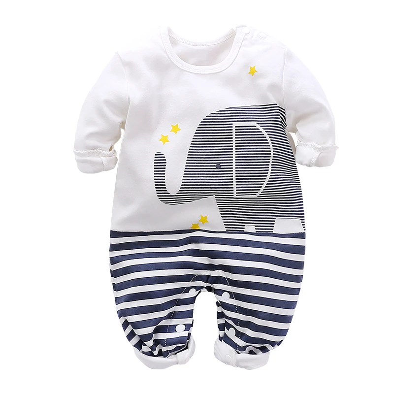 IURNXB Newborn Baby Boy Girl Solid Color Cotton Jumpsuit Long Sleeve Pajamas Romper 0-24 Months 