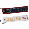 Wholesale embroidery Name initial key tag personalised custom motorcycle bike embroidery key chain moto loot keychain