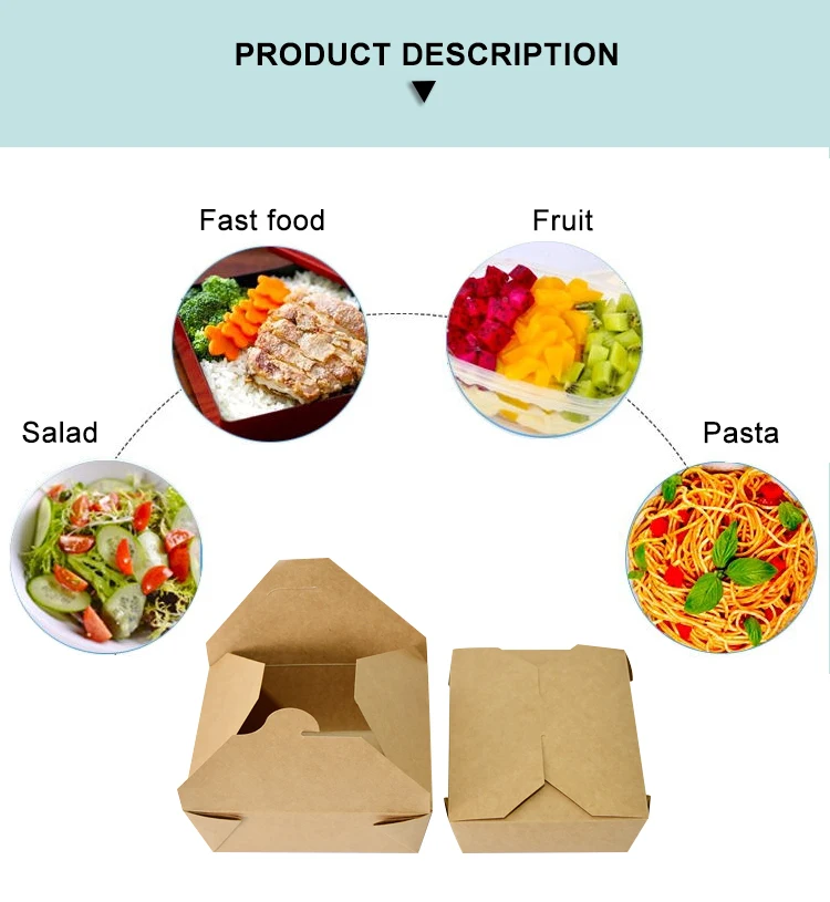 Disposable Kraft Paper Fast Food Packaging Box Lunch Box Fried Chicken ...