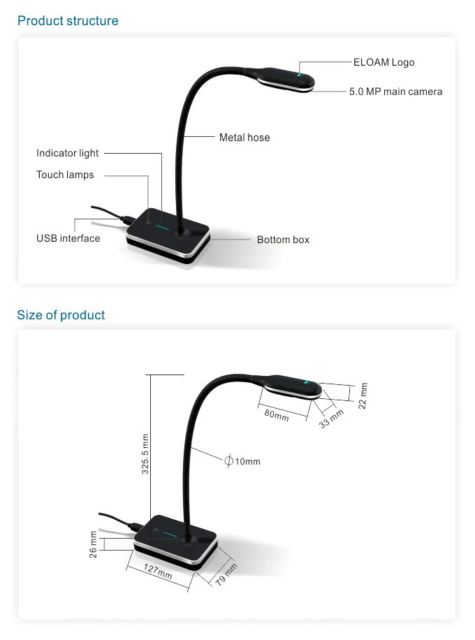 Eloam Education Presentation Model Vh1000a3af Flexible Arm Document