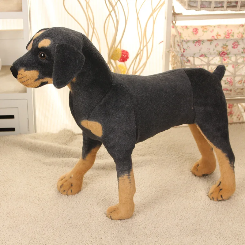 Recheado de Pelúcia Brinquedo de Simulação de Rottweiler Presente de Aniversário Cão 27x25 cm Lance Macio Travesseiro H0777 17 Cheap Animais de pelúcia