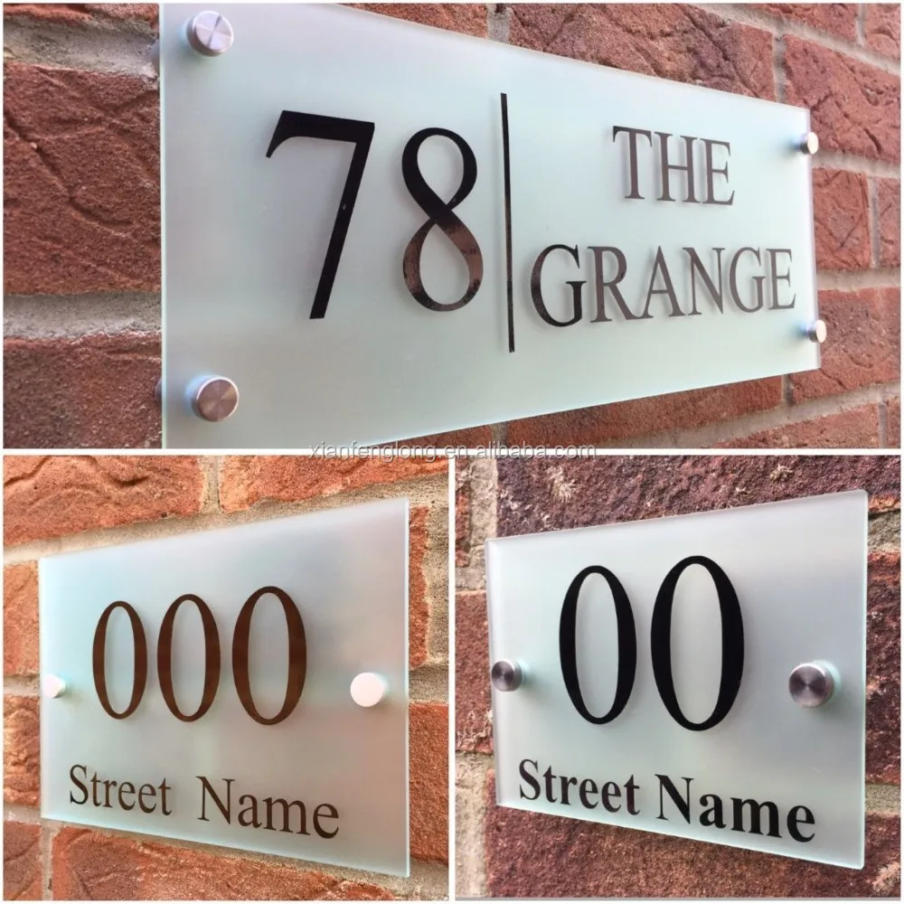 Personalised Acrylic Address House Sign Plaque Door Number - Buy ...