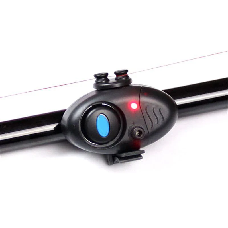 Fishing Electronic LED Light Fish Bite Sound Alarm Bell Clip On Fishing Rod Black Tackle