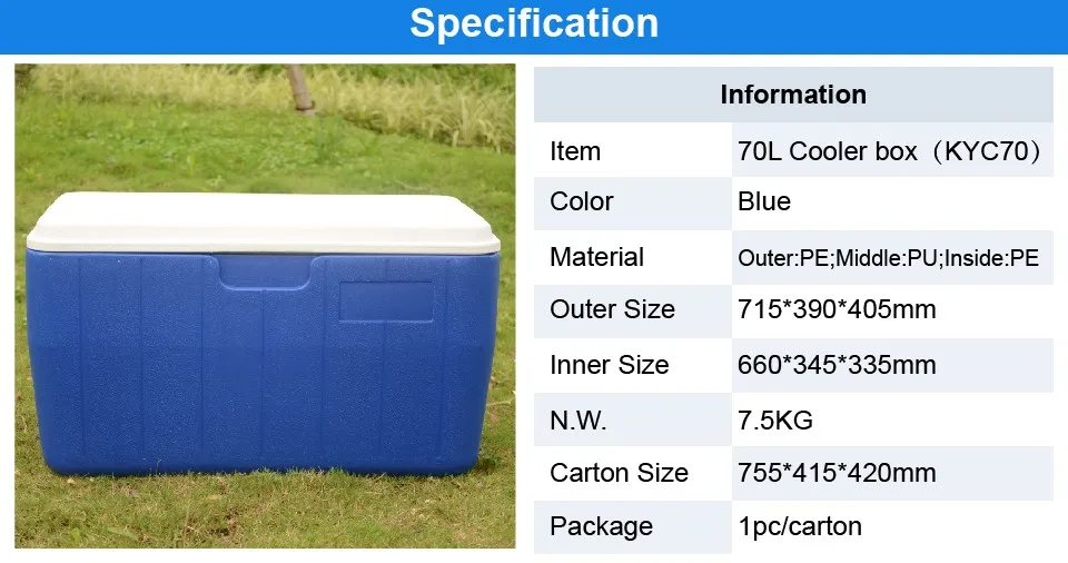 Wholesale 70L NEW large ice cooler box ice chest