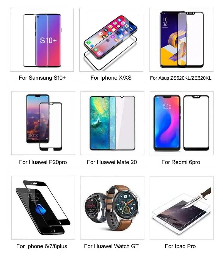 wholesale custom antishock phone transparent smart tempered glass screen protector