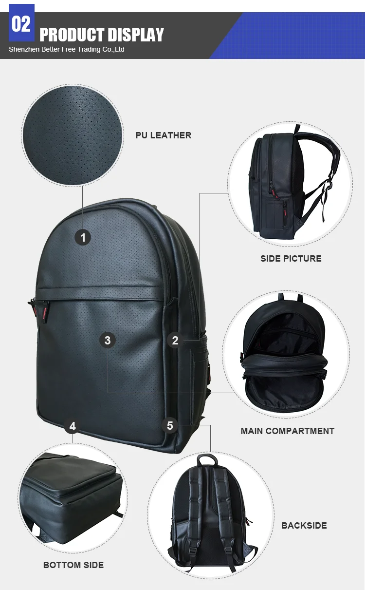 High quality China manufacturer men leather backpack