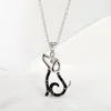 New Arrival Top Quality Fashion Silver Mouse Shaped Pendant Necklace With Black CZ