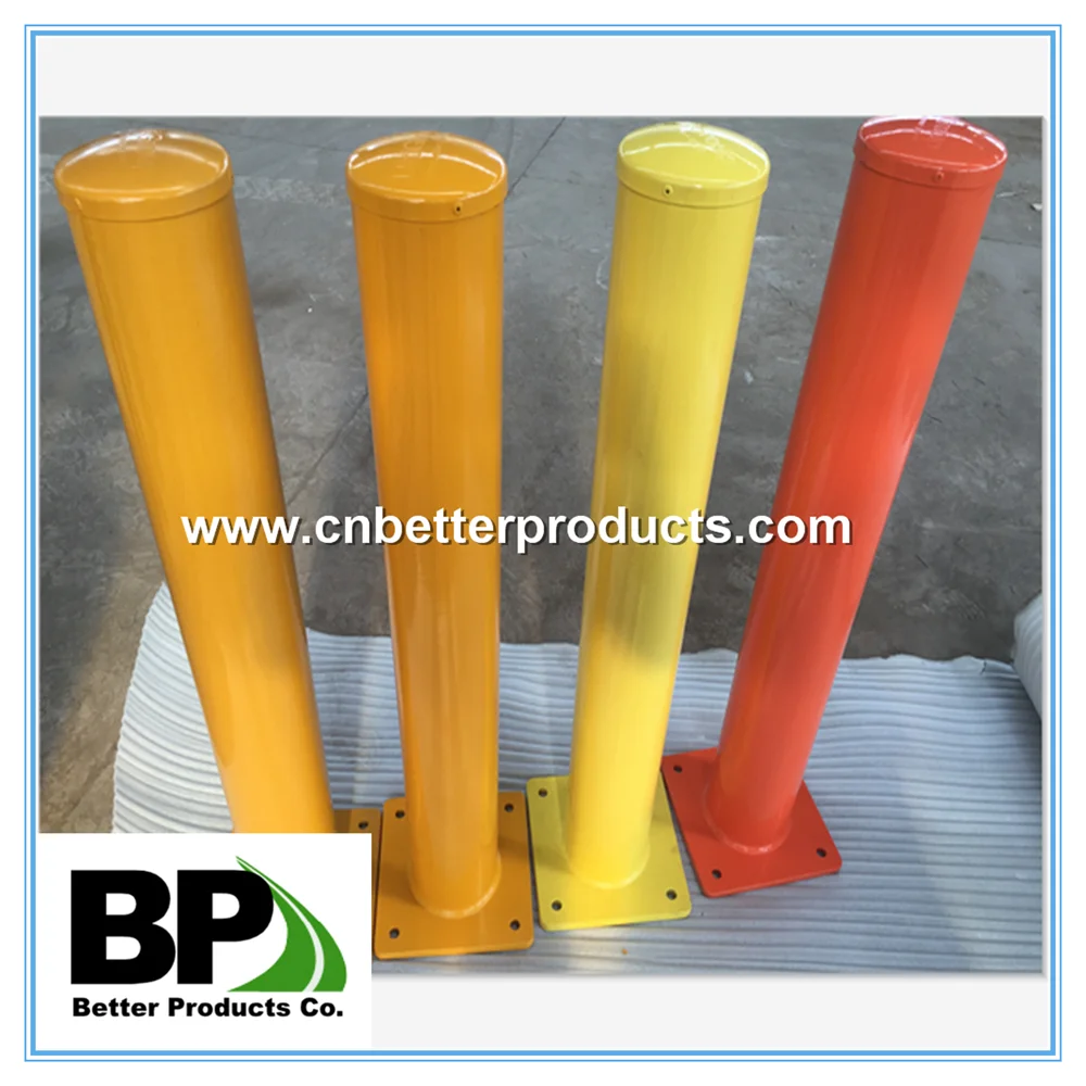 Steel Pipe Safety Bollard with Anchor Bolts