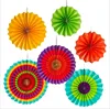 Party Hanging Paper Fans Set Colorful Mexican Round Wheel Disc Lanterns for Events Wedding Birthday Carnival Home Decorations