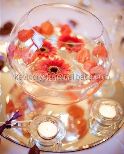 6" ROUND GLASS FISH BOWL VASE CLEAR 15cm Florist Flower Table Wedding Event 