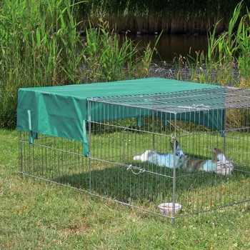 Metal Rabbit Fencing Folding Wire Fence Outdoor Metal Rabbit Cage With Sunshade - Buy Rabbit ...