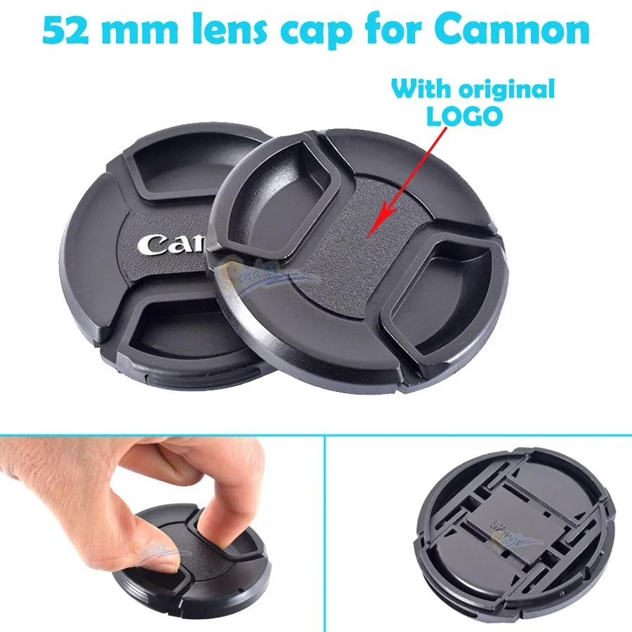 Universal 52 mm lens cap Snap-on Front Camera Lens Cap for Canon for all digital SLR camera