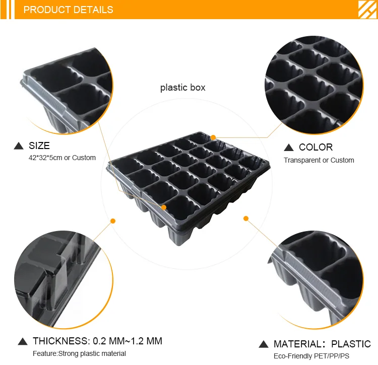 Professional Germination Growing Large Plastic Seedling Trays With