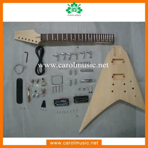 Custome Flying V Shape Electric Guitar Kit Buy Diy Guitar Kit,Unfinished Guitar Kit,Cheap