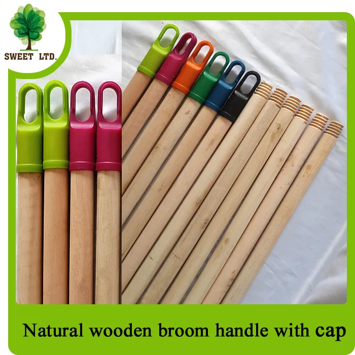 Natural Wooden Broom Handle With Italian Screw And End Kinds Of Caps