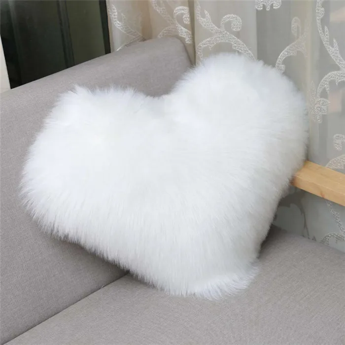 White Fluffy Long Couch Lumbar Throw Pillow Buy White Fluffy Throw