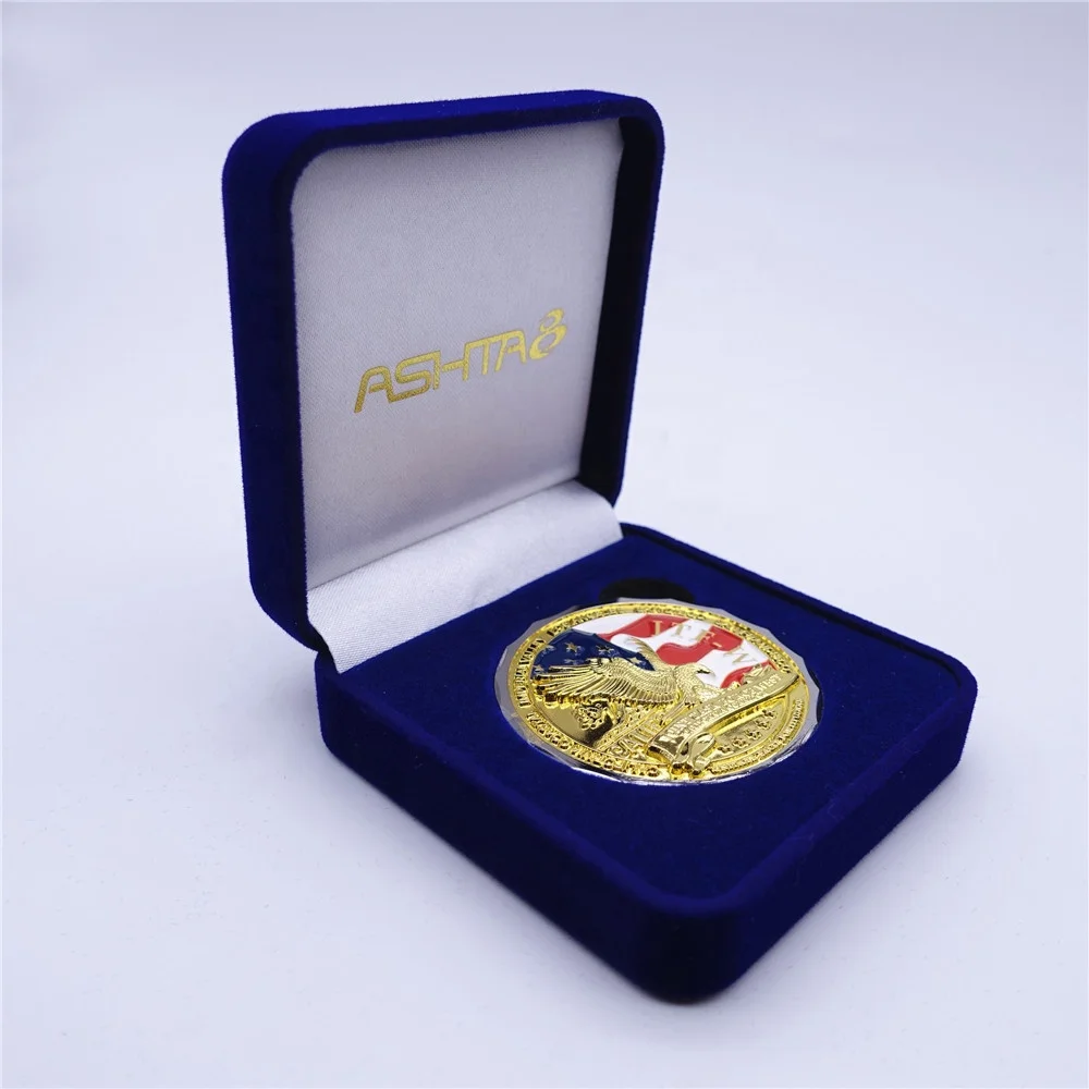 Custom Wholesale Velvet Gold Silver Coin Display Box/velvet Boxes For