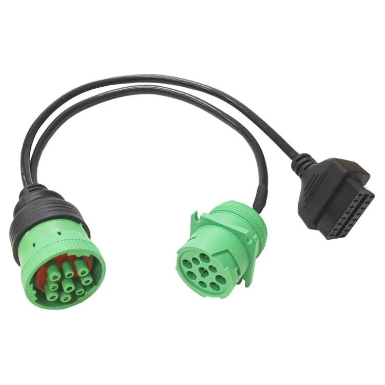 J1939 Type2 Splitter Y Extension 9 Pin Green Deutsch J1939 To Obd2