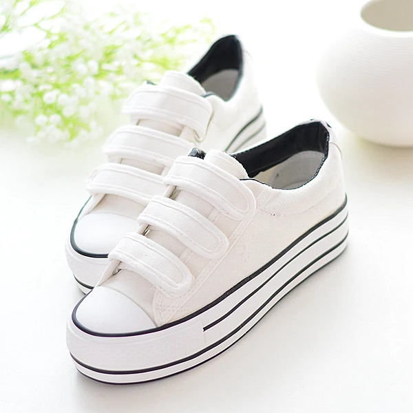girls white velcro shoes