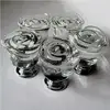 Modern furniture hardware aluminum door handle clear glass crystal flower shape door window handle