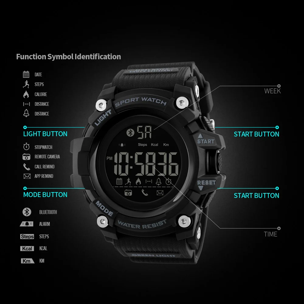 Superior Skmei 1385 Smart Watch Waterproof Relojes Deportivos Hombre ...