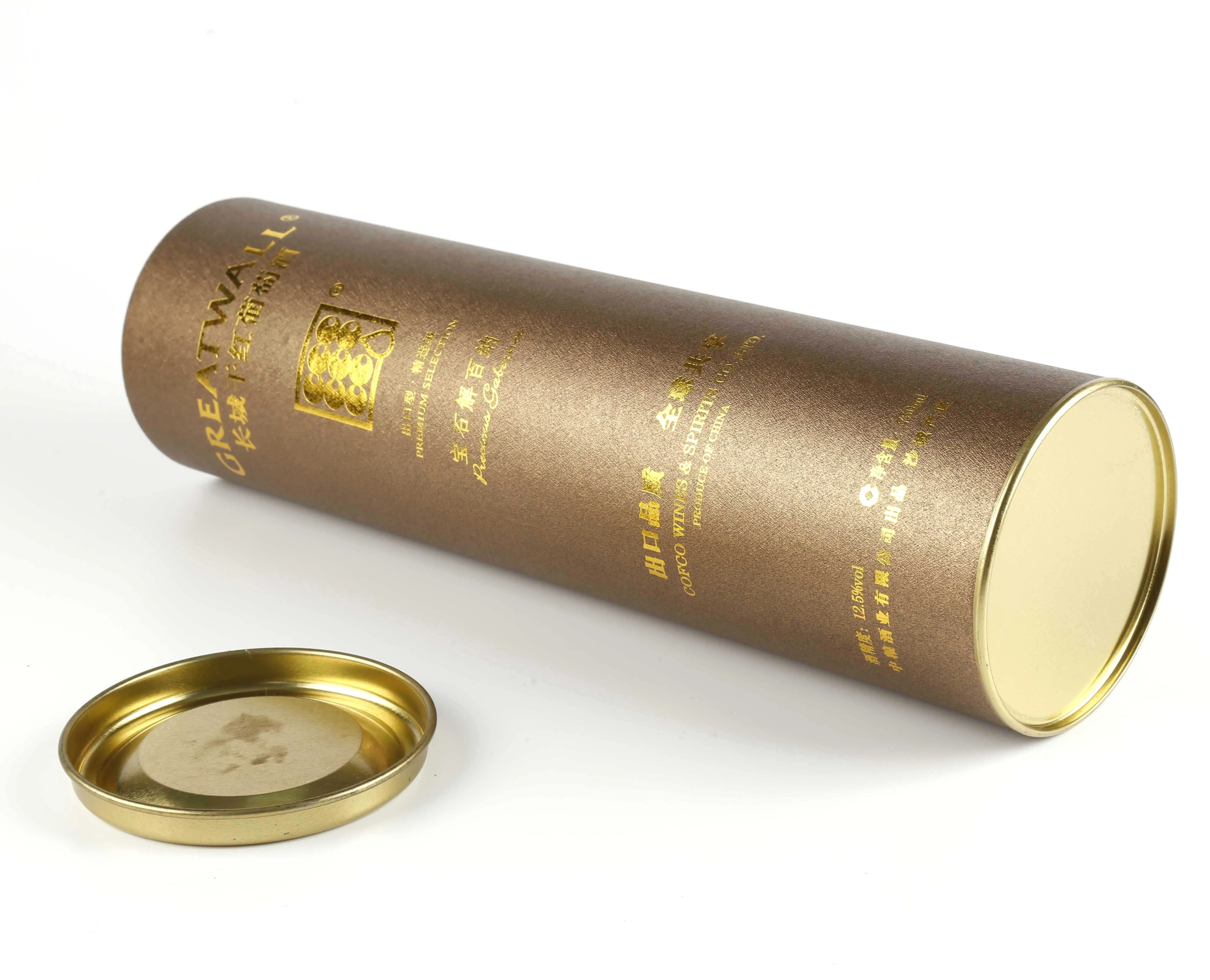Wholesale Round Cardboard Custom Paper Wine Tube Box Packaging Cylinder