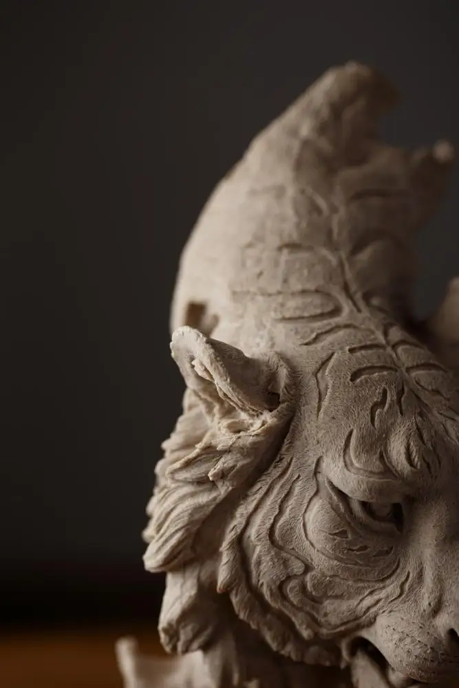 Sandstone American Creative Home Jewelry Decoration Tiger Head Sculpture Office Decoration 