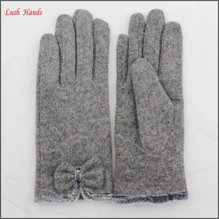 2016 Hot Sale Woolen Gloves Cotton With bowknot