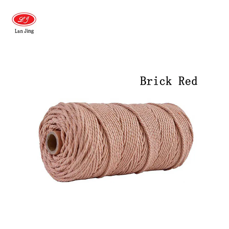 Factory Wholesale 3mm 100 Yard Recycled Twisted Cotton Twine Ropes For