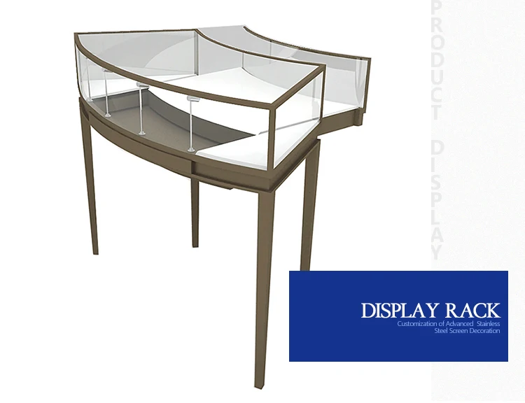 high end stainless steel fancy jewelry store showcase display counter custom jewelry showcase display stand
