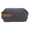 Custom male big cosmetic toiletry bags travel dopp kit with leather pouch