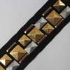 Whosale Metal Pyramid Studs and Spikes Elastic Trim For Garment