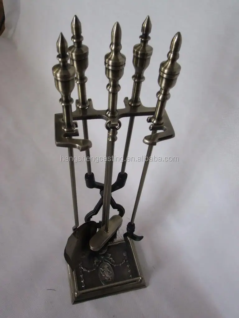 Cheap Antique Brass Modern Cast Iron Fireplace Tools Fireplace