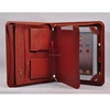 fashion brown business travel portfolios genuine leather expanding wallet folders zip around pad case gift item