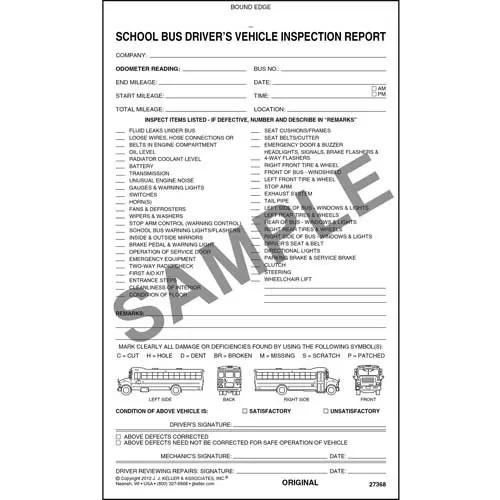 Simplified Drivers Vehicle Inspection Report 2-Ply Stock Qty: 5 Units ...