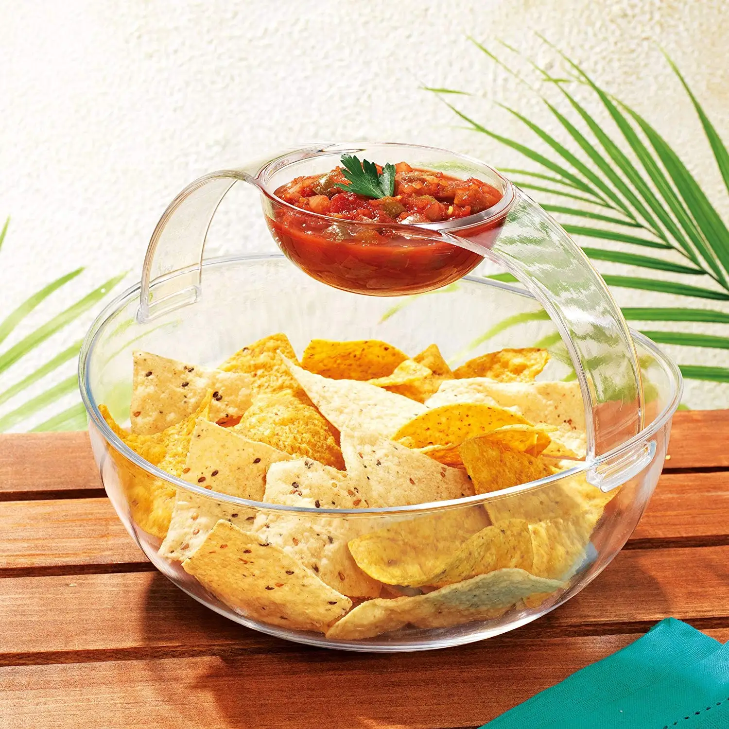 Attractive Acrylic Chip and Dip Plate, Appetizer Platter - Great for Chips,...