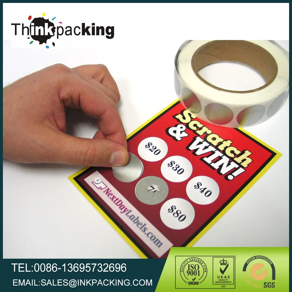 Round Silver Foil Scratch Off Sticker,Easy Scratch Stickers,Customized