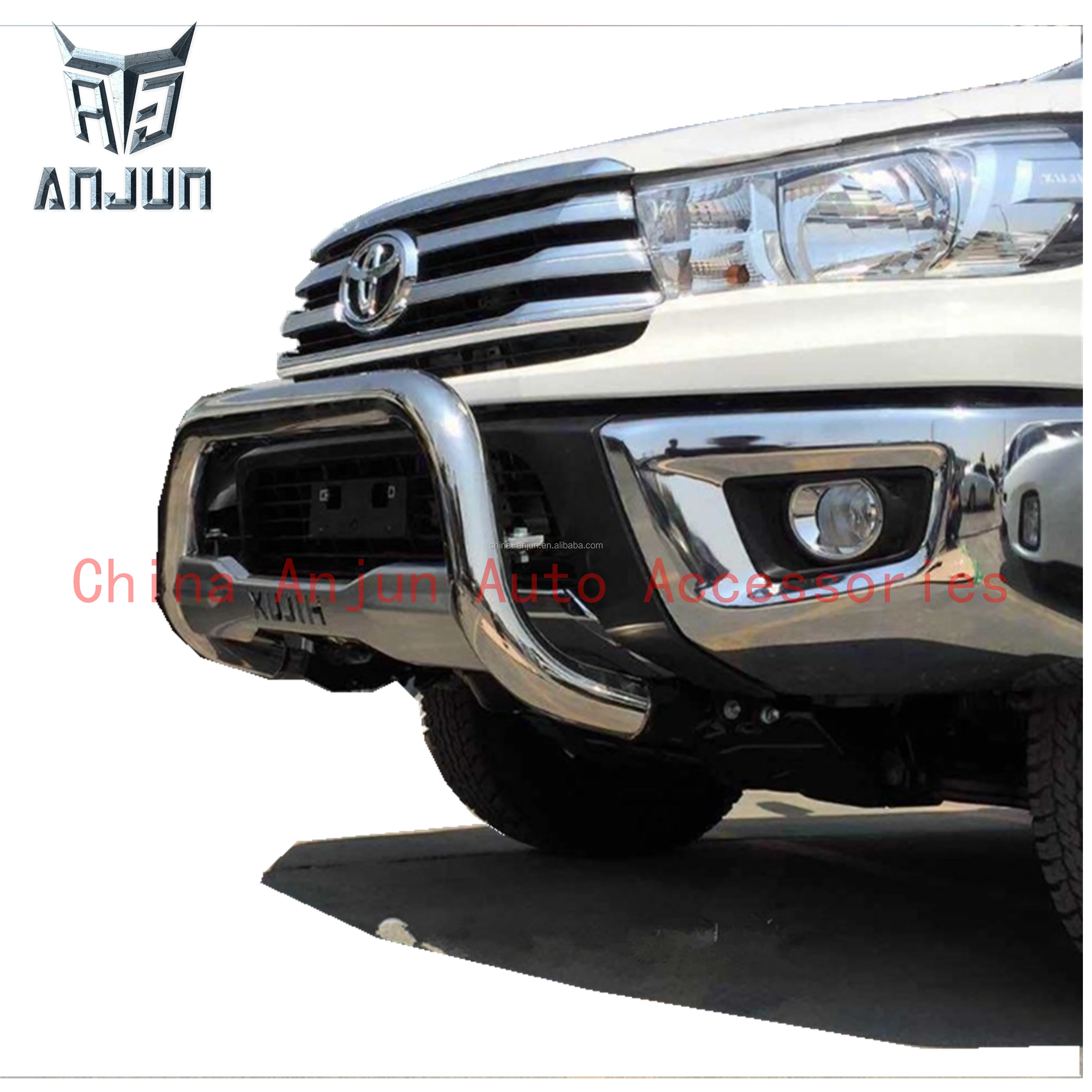 Anjun Auto Stainless Steel Hilux Bumper Car Front Guard For Revo 2015