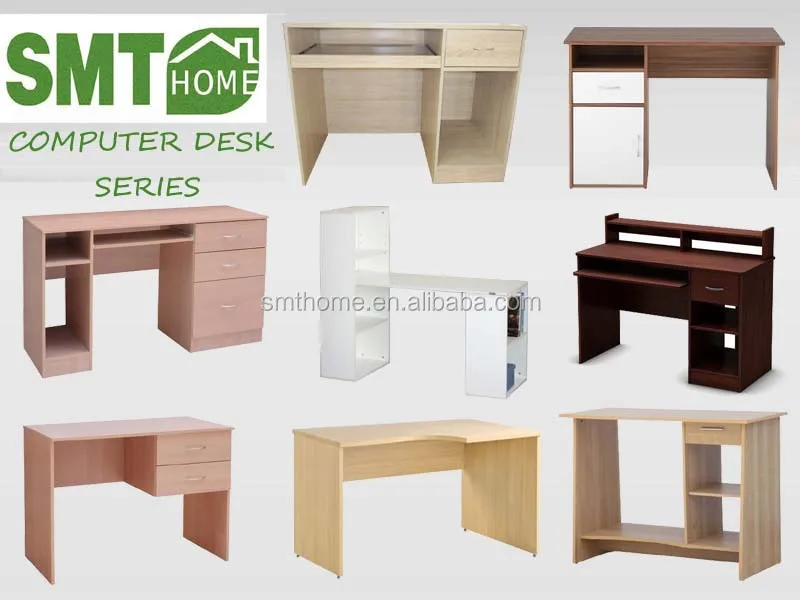 Modern Mdf Home Made Wooden Computer Desk With Bookshelf Buy