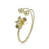 51935 Xuping high quality fashion gold bead flower multi layer gold cuff bangle