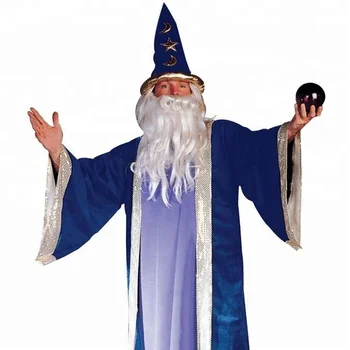 Halloween Masquerade European Wizard Robe Cosplay Costume For Men Long ...