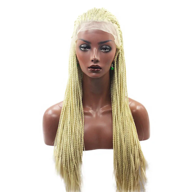Factory Wholesale Vendors Synthetic African Braided Frontal Lace Wig