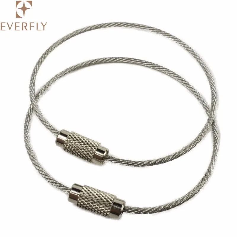 Colored Nylon Coated Stainless Steel Wire Keychain Cable Key Ring Loop