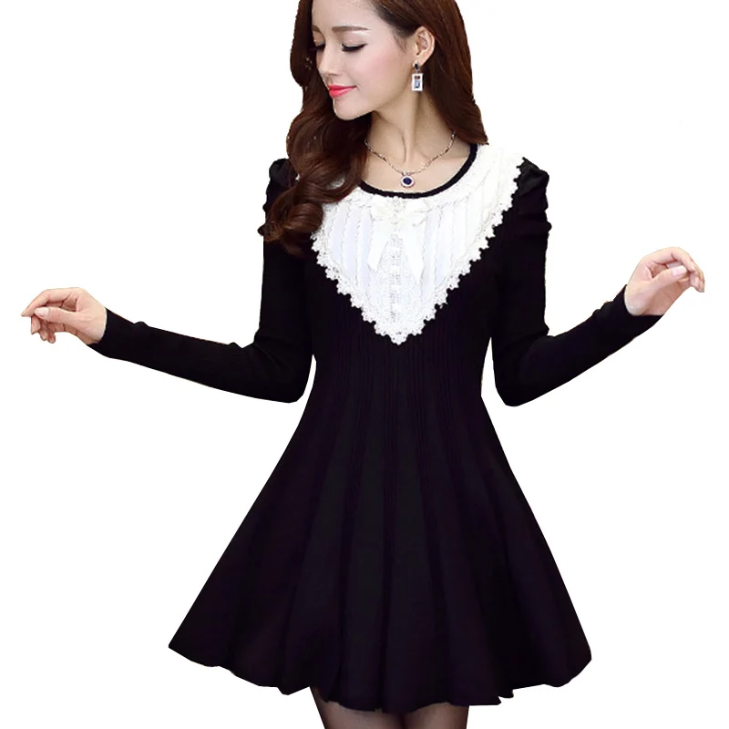 black and white winter dress