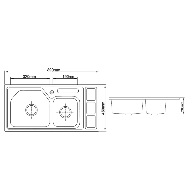 Custom Rectangular Double Home Used Kitchen Sinks for Sale